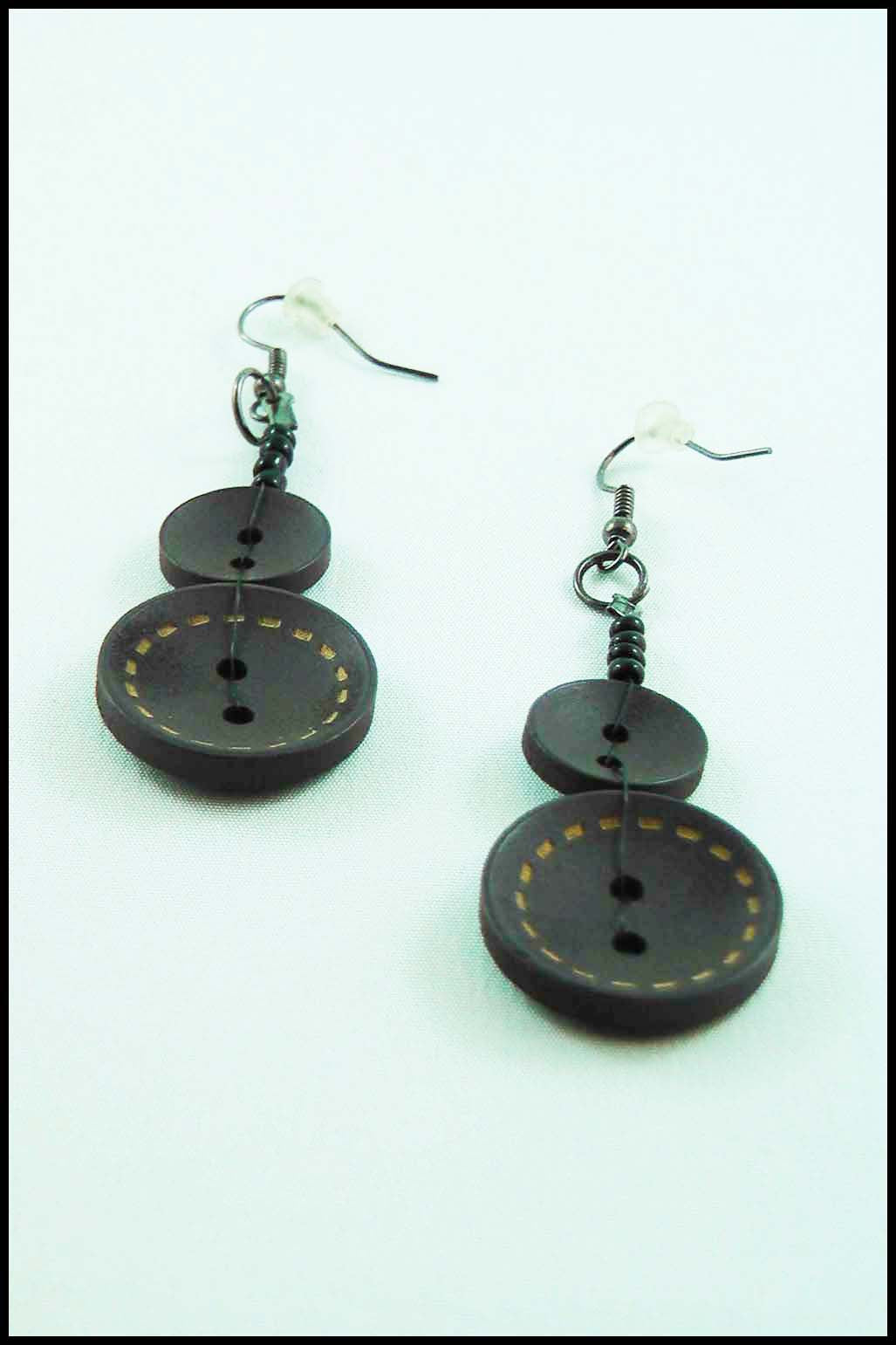 Whimsical Button Drop Earrings