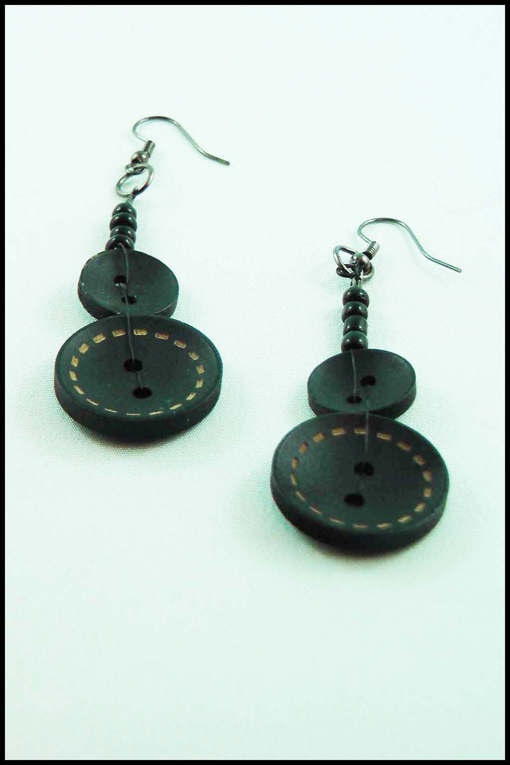 Whimsical Button Drop Earrings