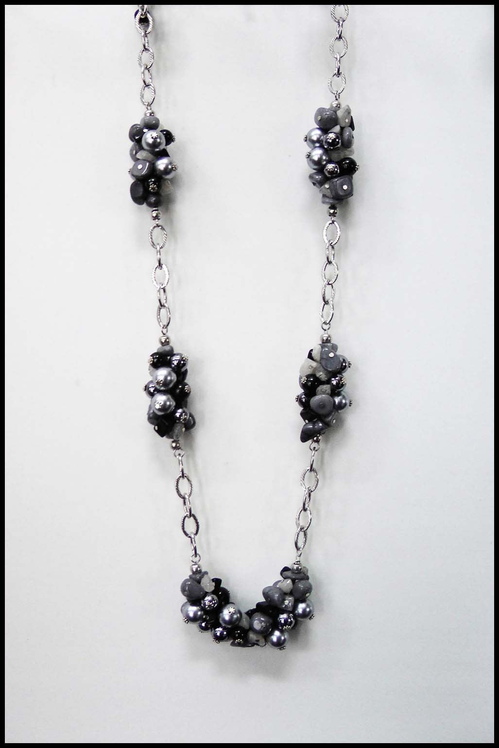 Multi-colour Beaded Cluster Necklace