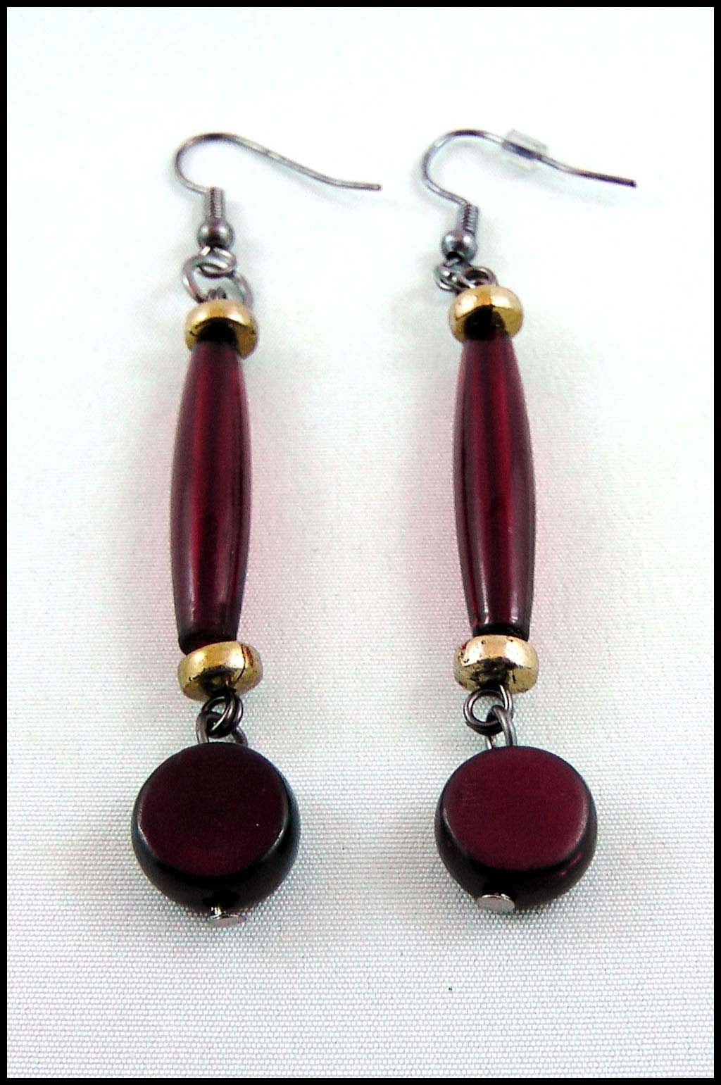 Long Beaded Drop Earrings