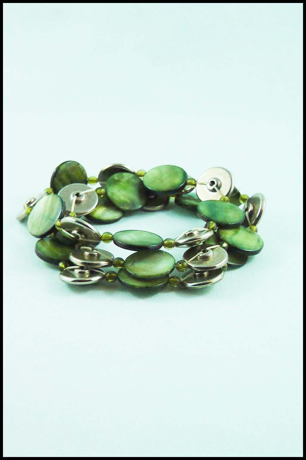 Multi-strand Button Bead Stretch Bracelet