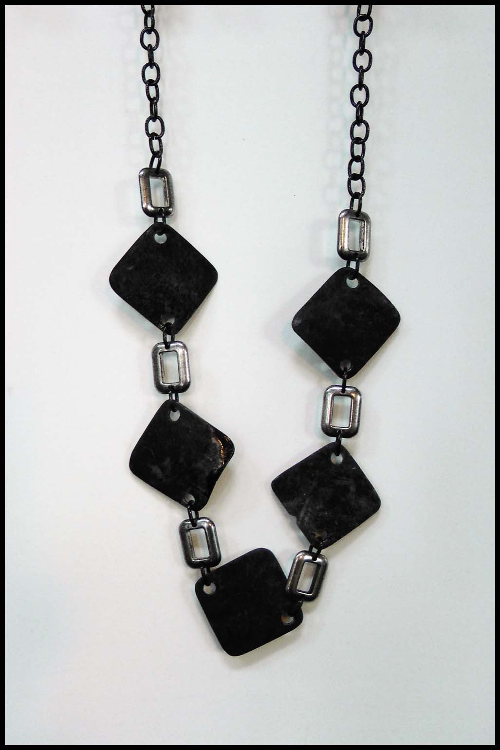 Faux Slate Bead Necklace