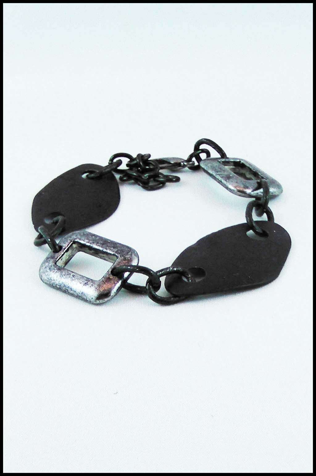 Faux Slate Bead Bracelet