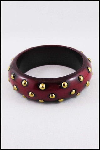 Bangle with Gold Colour Metal Studs