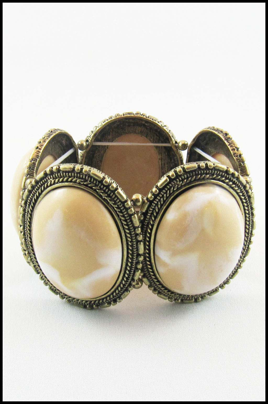 Vintage Faux Stone Stretch Bracelet