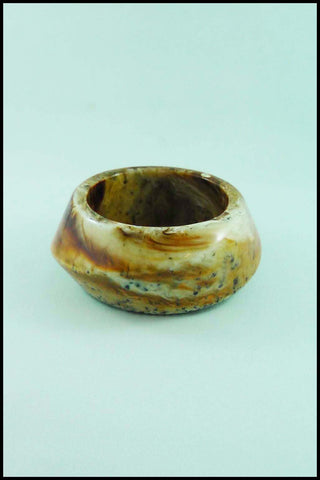 Wavy Bangle Bracelet in Abstract Beige and Brown Cheetah Print Design