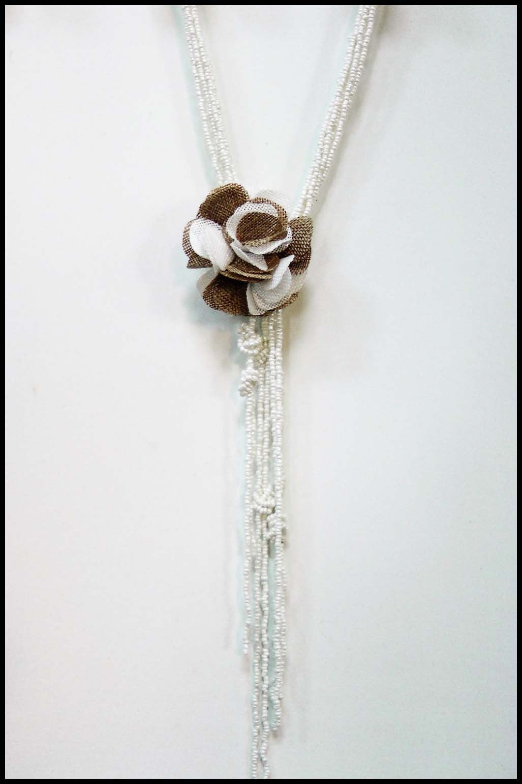 Beaded Necklace with Flower