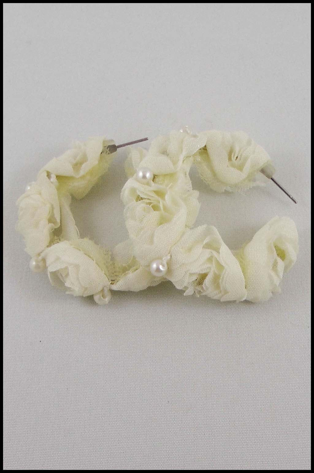 Petal and Pearl Hoop Earrings