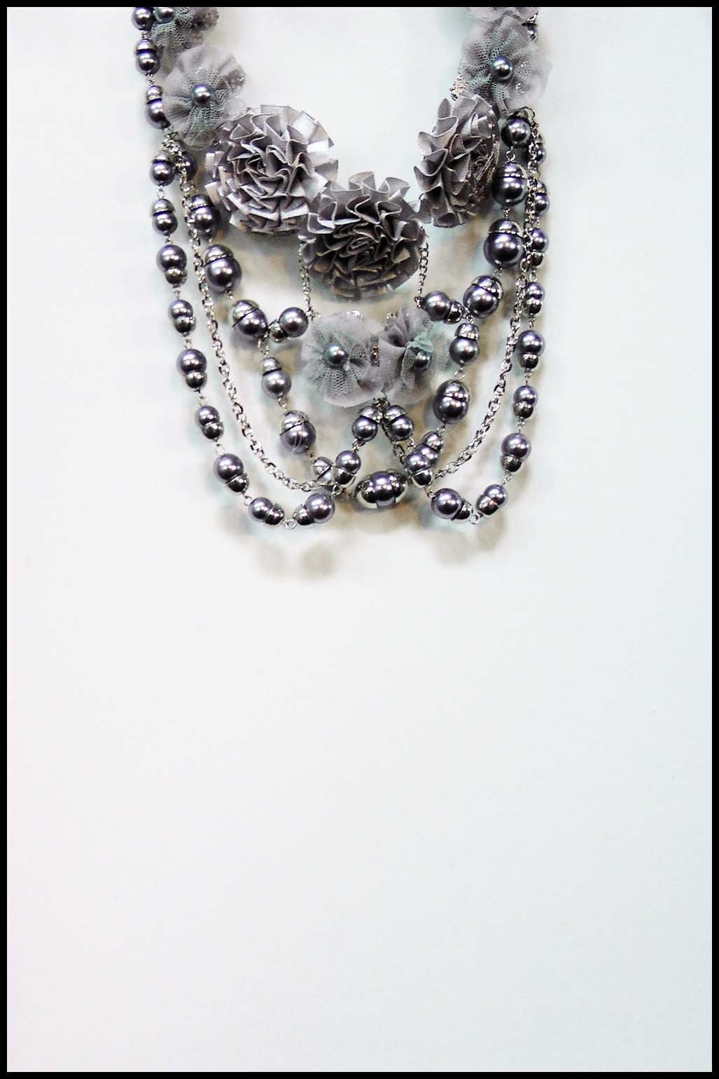 Tiered Beaded Flower Necklace