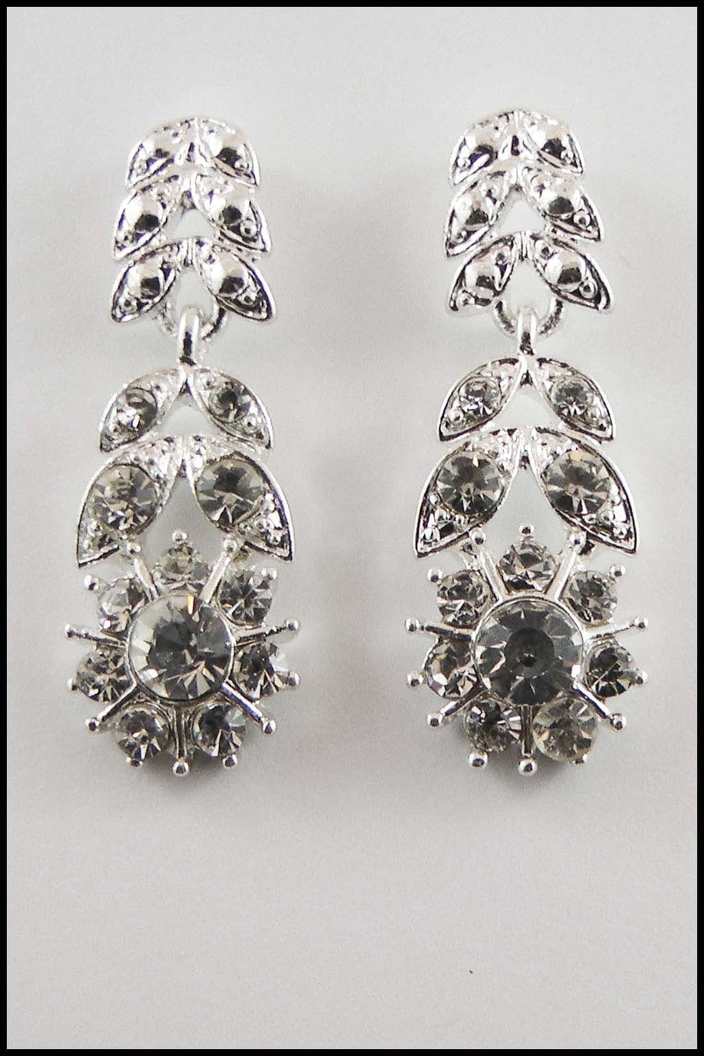 Evening Rhinestone Necklace, Bracelet, and Earring Set
