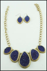Jagged Stone Necklace and Earring Set