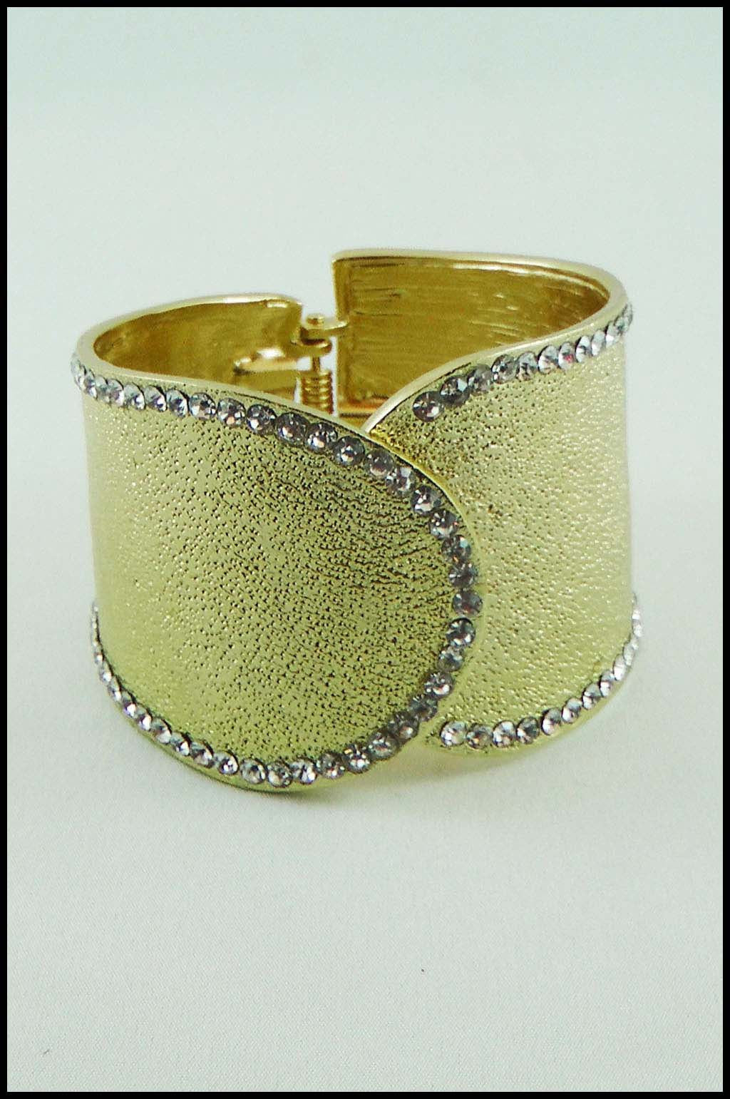 Rhinestone Buckle Cuff