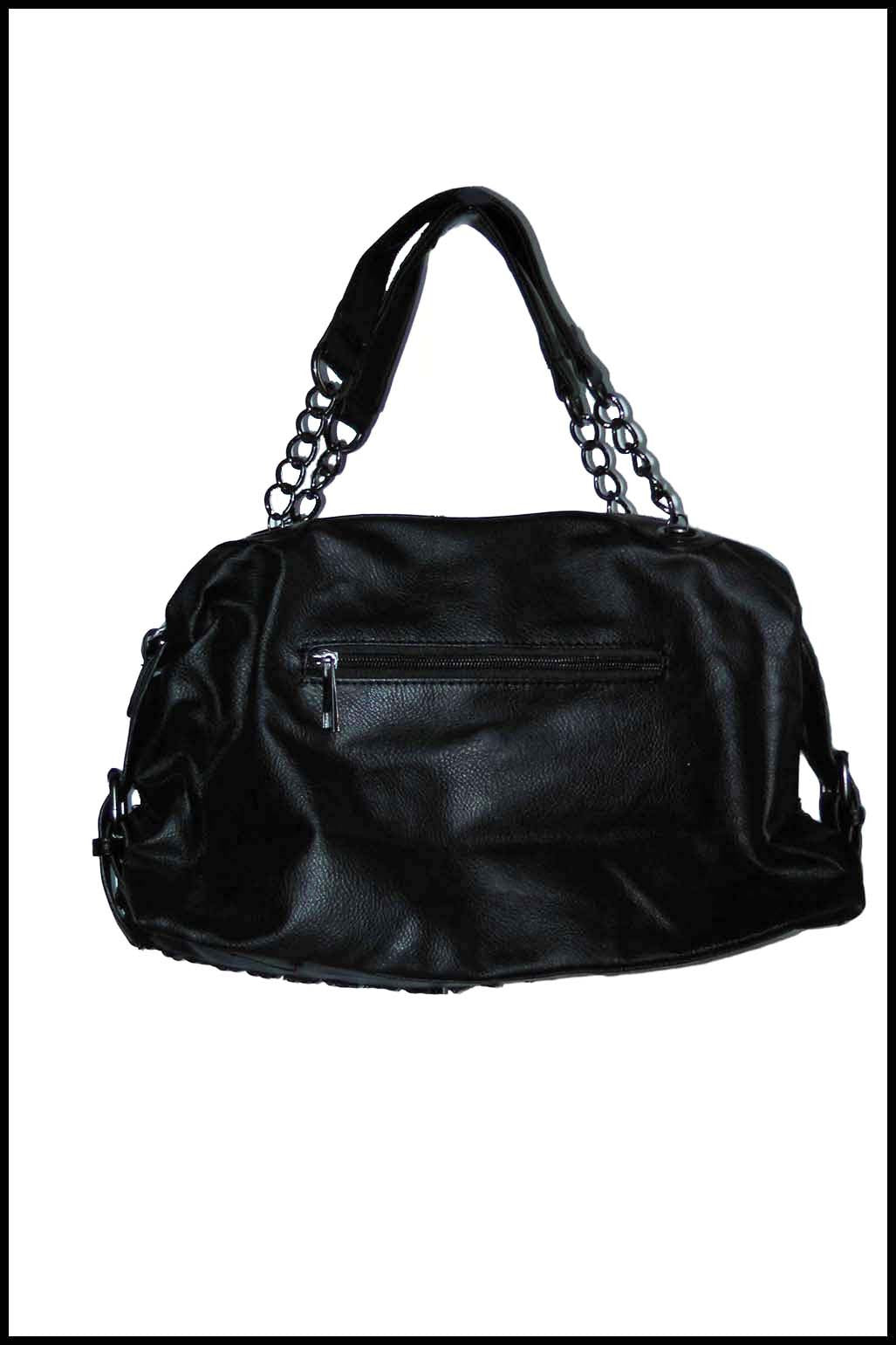 Soft Unstructured Handbag with Tiny Fabric Flowers