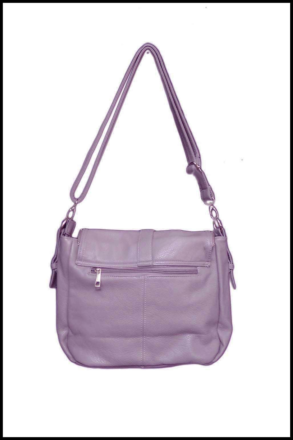 Soft Buckled Zippered Messenger Bag