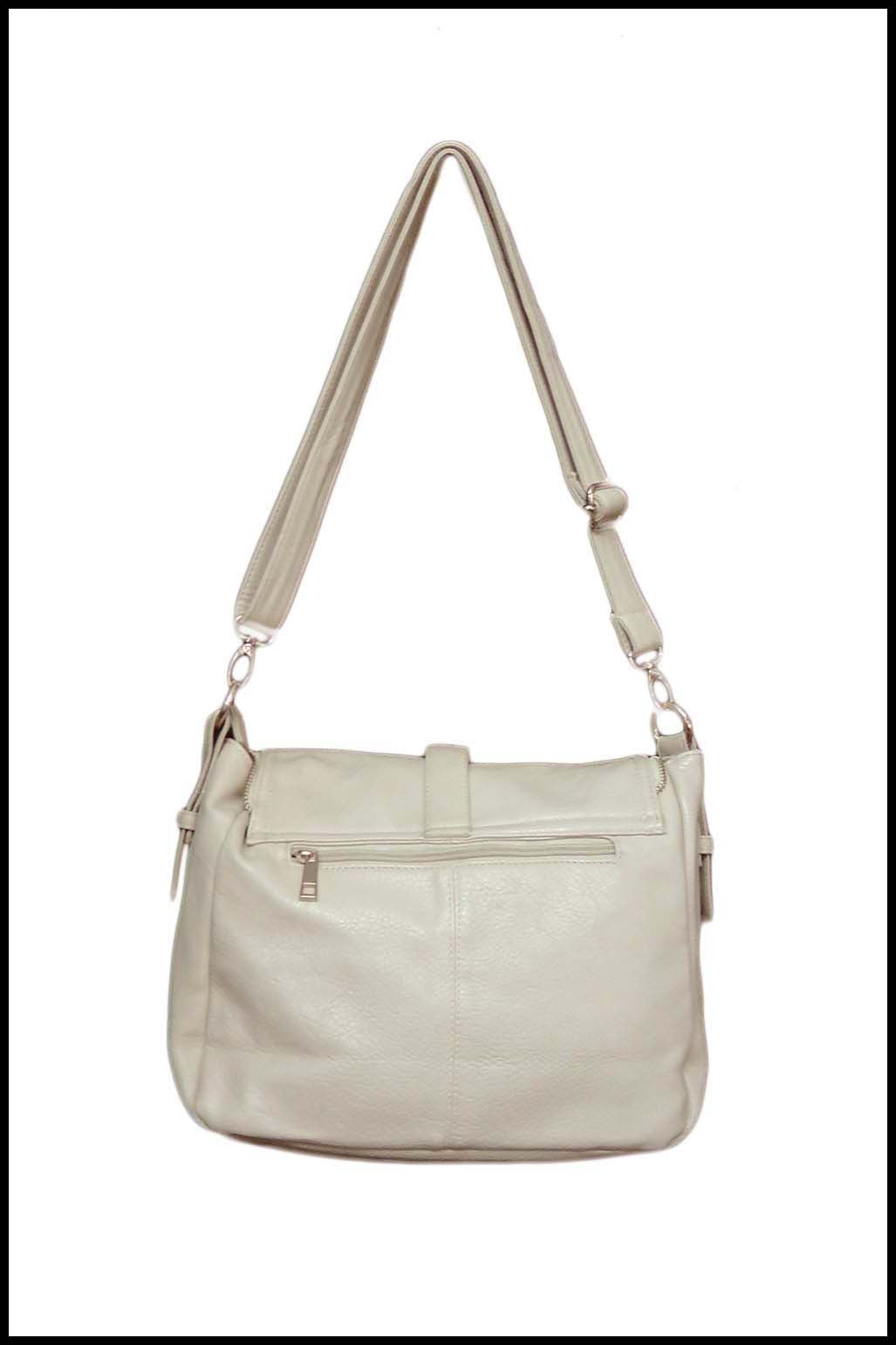 Soft Buckled Zippered Messenger Bag