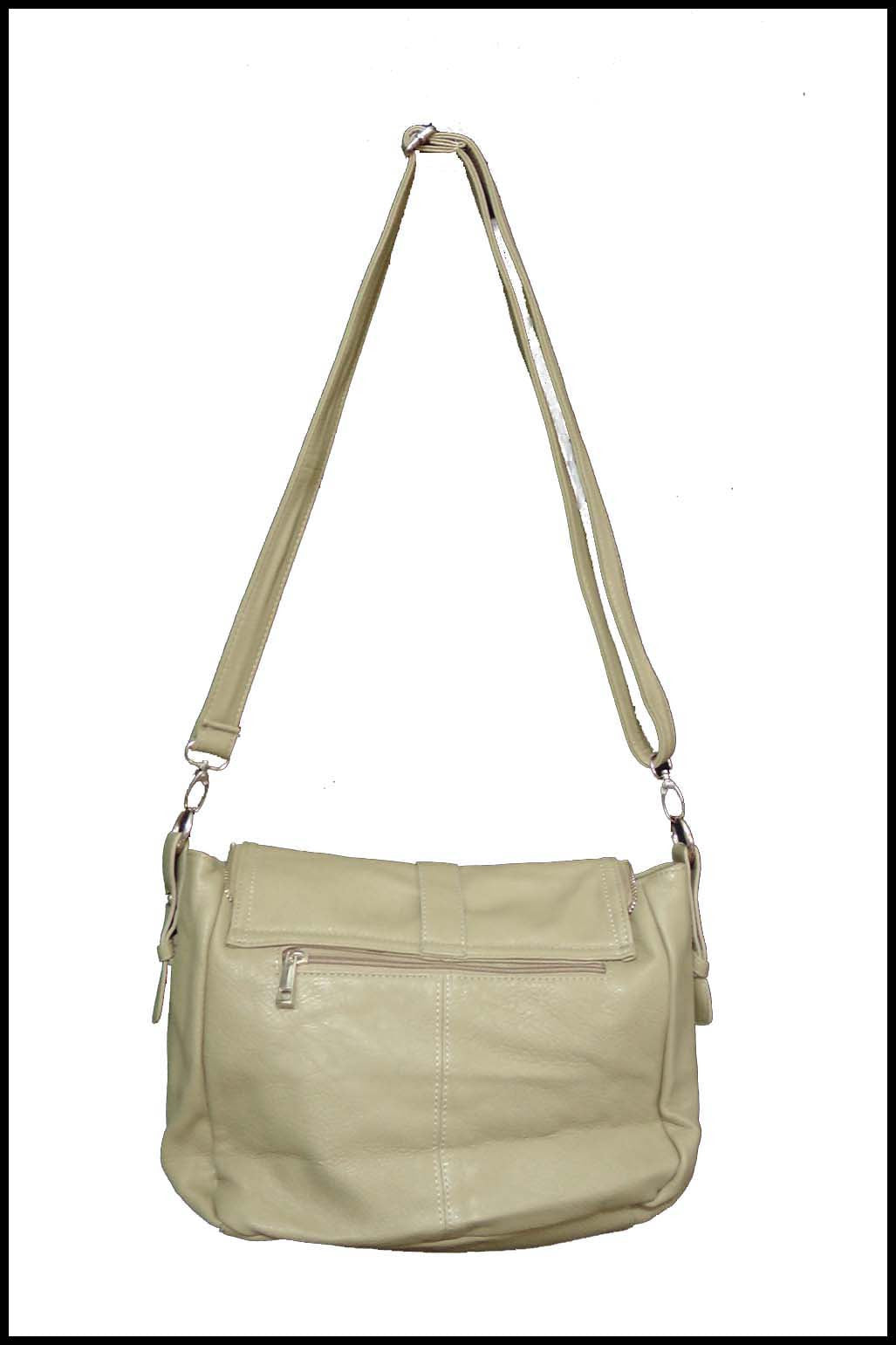 Soft Buckled Zippered Messenger Bag