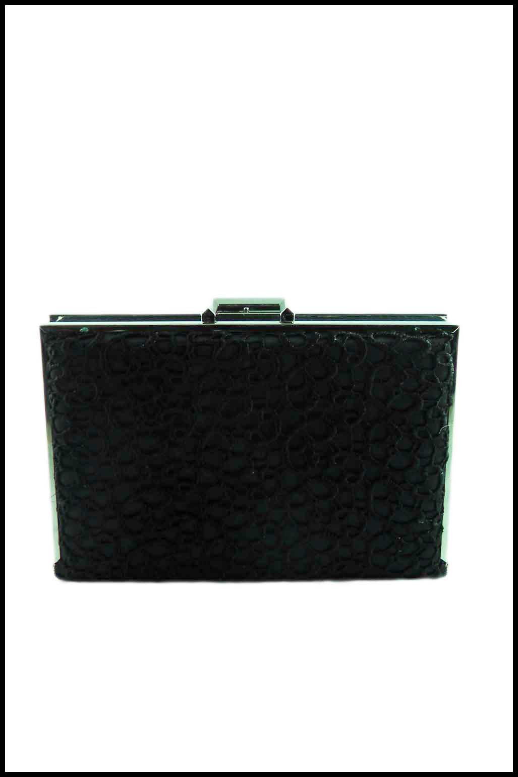 Box Evening Clutch with Rhinestone Detailing
