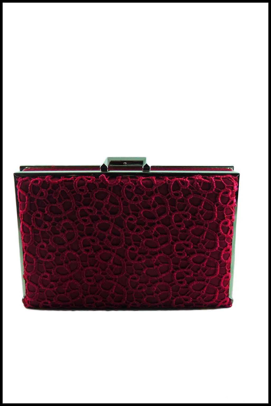 Box Evening Clutch with Rhinestone Detailing