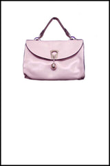 Petite Fold-over Tote with Gold Ball Clasp and Detailing