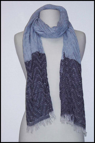 Soft Two-tone Scarf with Alternating Panels