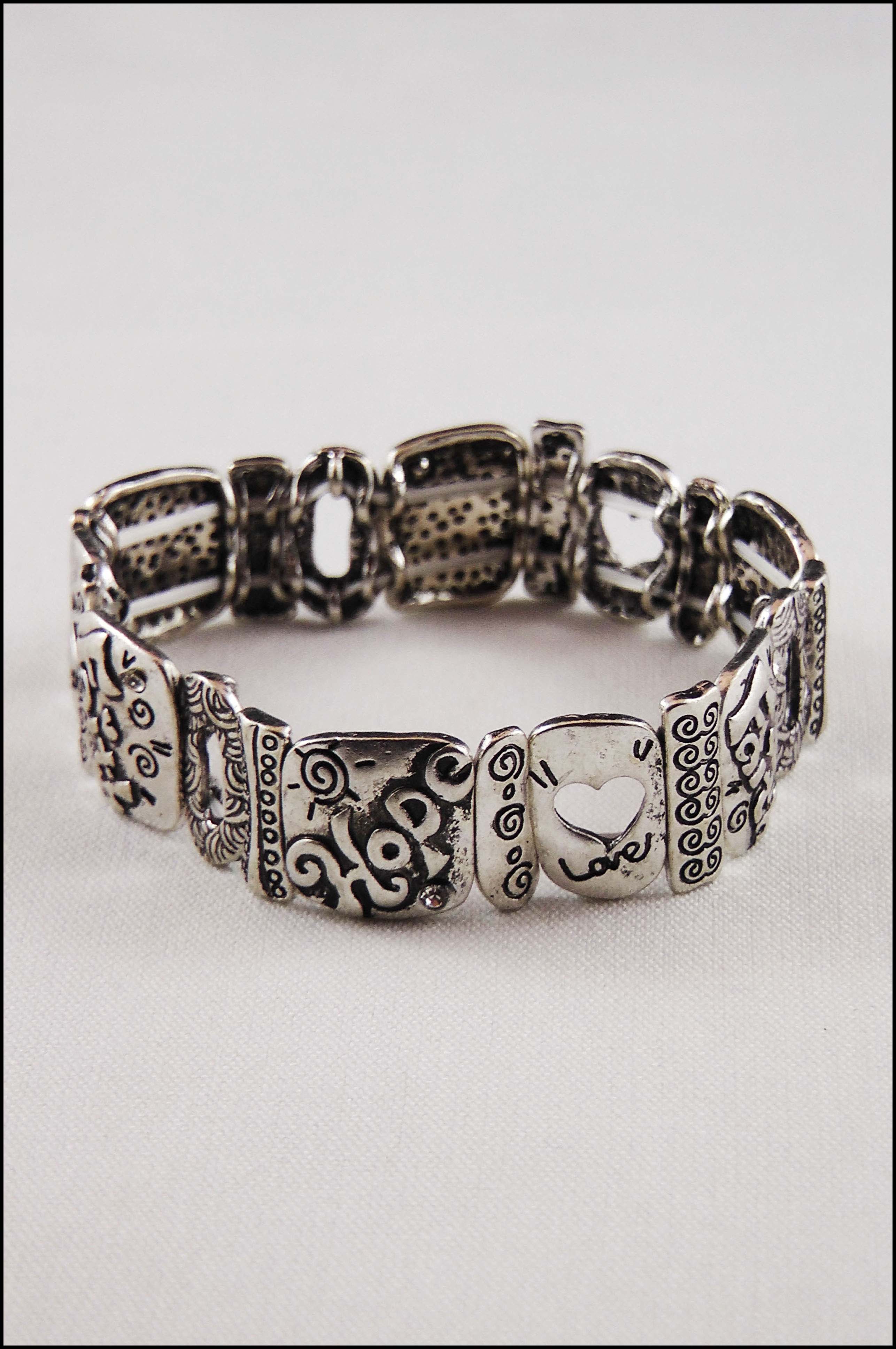 Inspirational 'Hope Faith Love' Stretch Bracelet