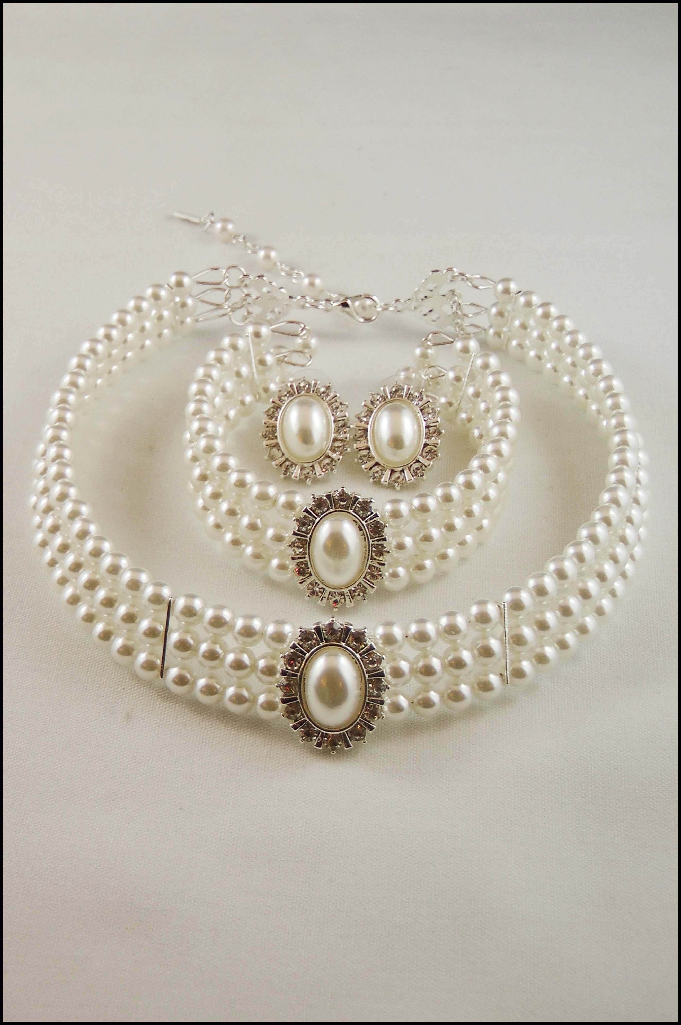 3-Piece Pearl Choker Set