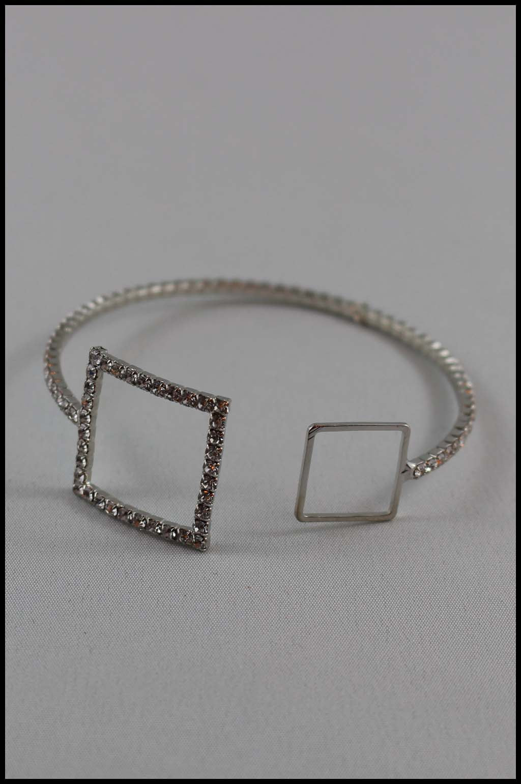Square Pave Rhinestone Cuff