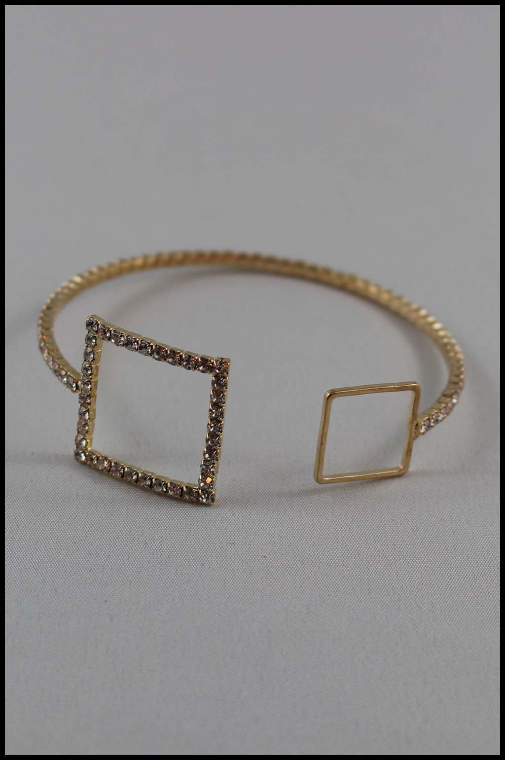 Square Pave Rhinestone Cuff