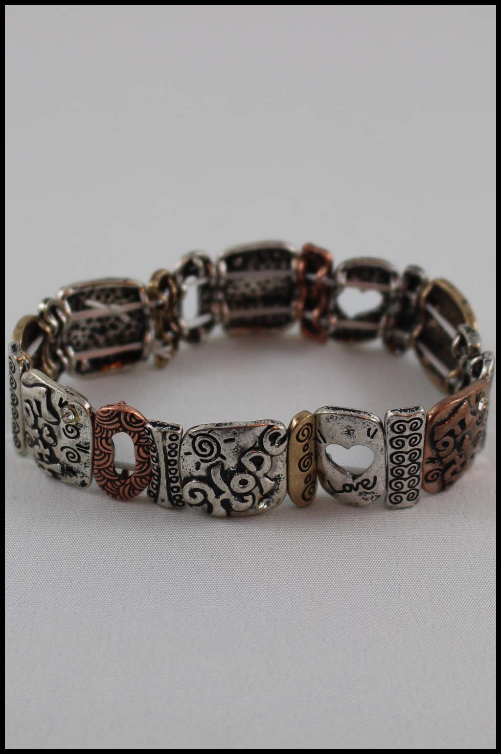 Inspirational 'Hope Faith Love' Stretch Bracelet