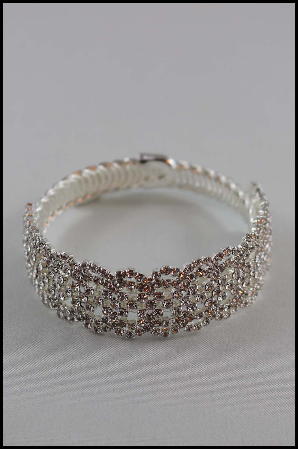 Adjustable Rhinestone Bangle Bracelet