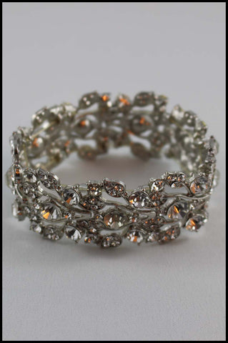 Crystal Flower Bridal Bracelet