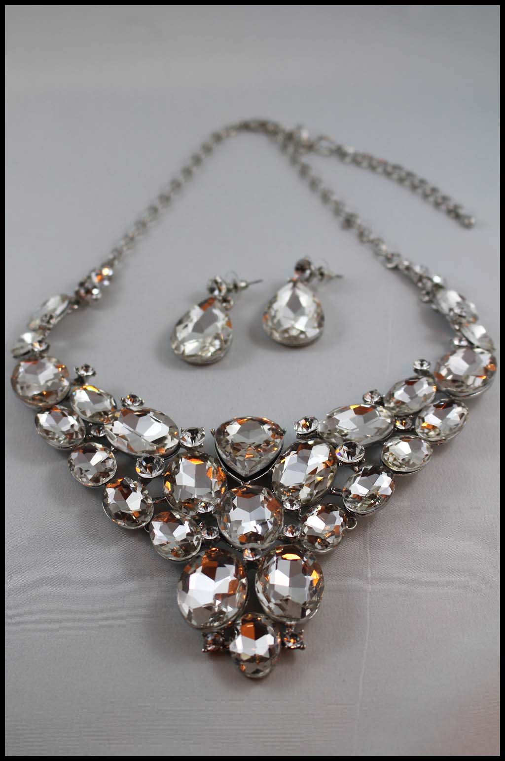 Statement Crystal Bib Necklace Set