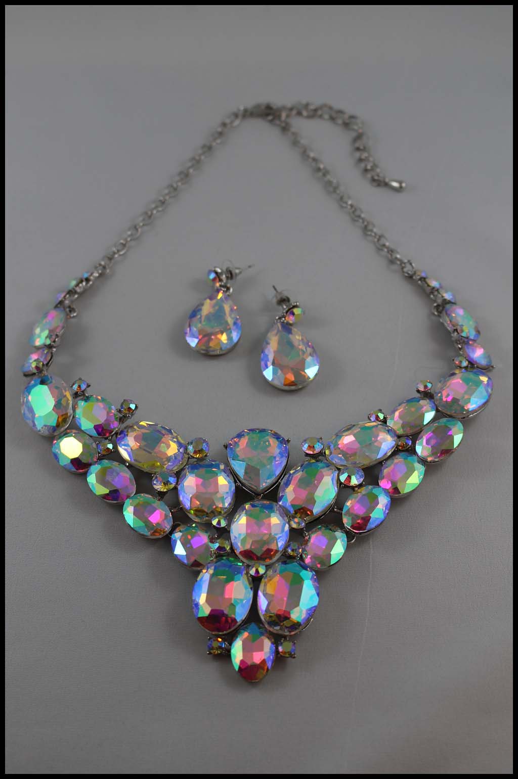 Statement Crystal Bib Necklace Set