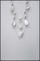 Off-white Imitation Pearl Bead Necklace