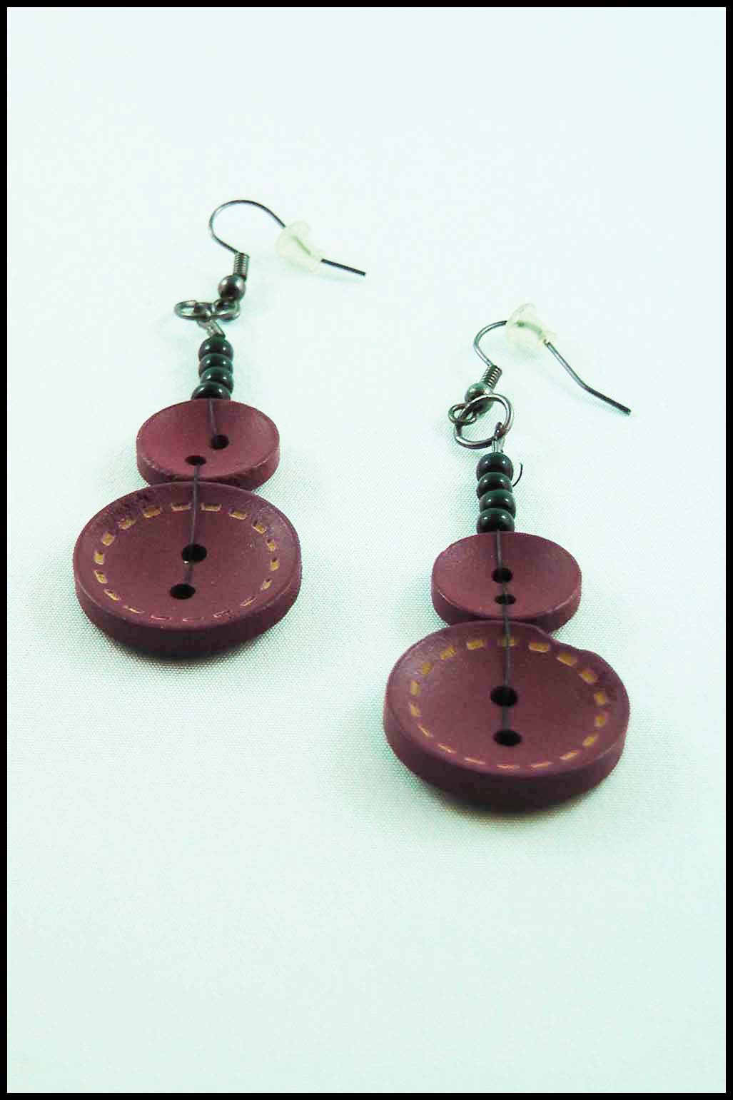 Whimsical Button Drop Earrings