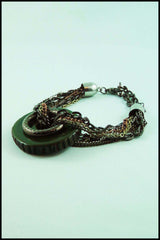 Mixed Metal Bracelet with Large Circle Bead