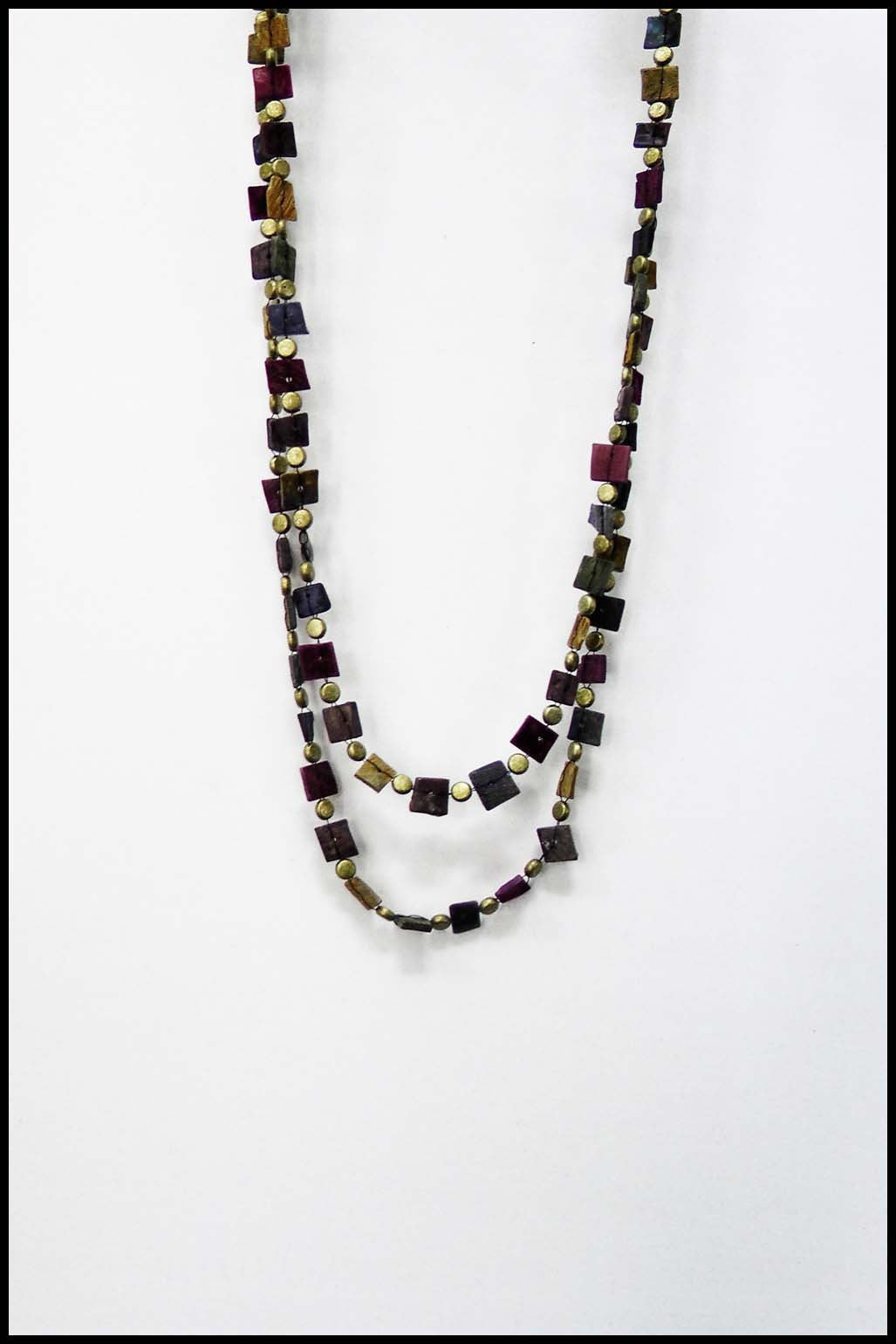 Multi-colour Square Bead Necklace