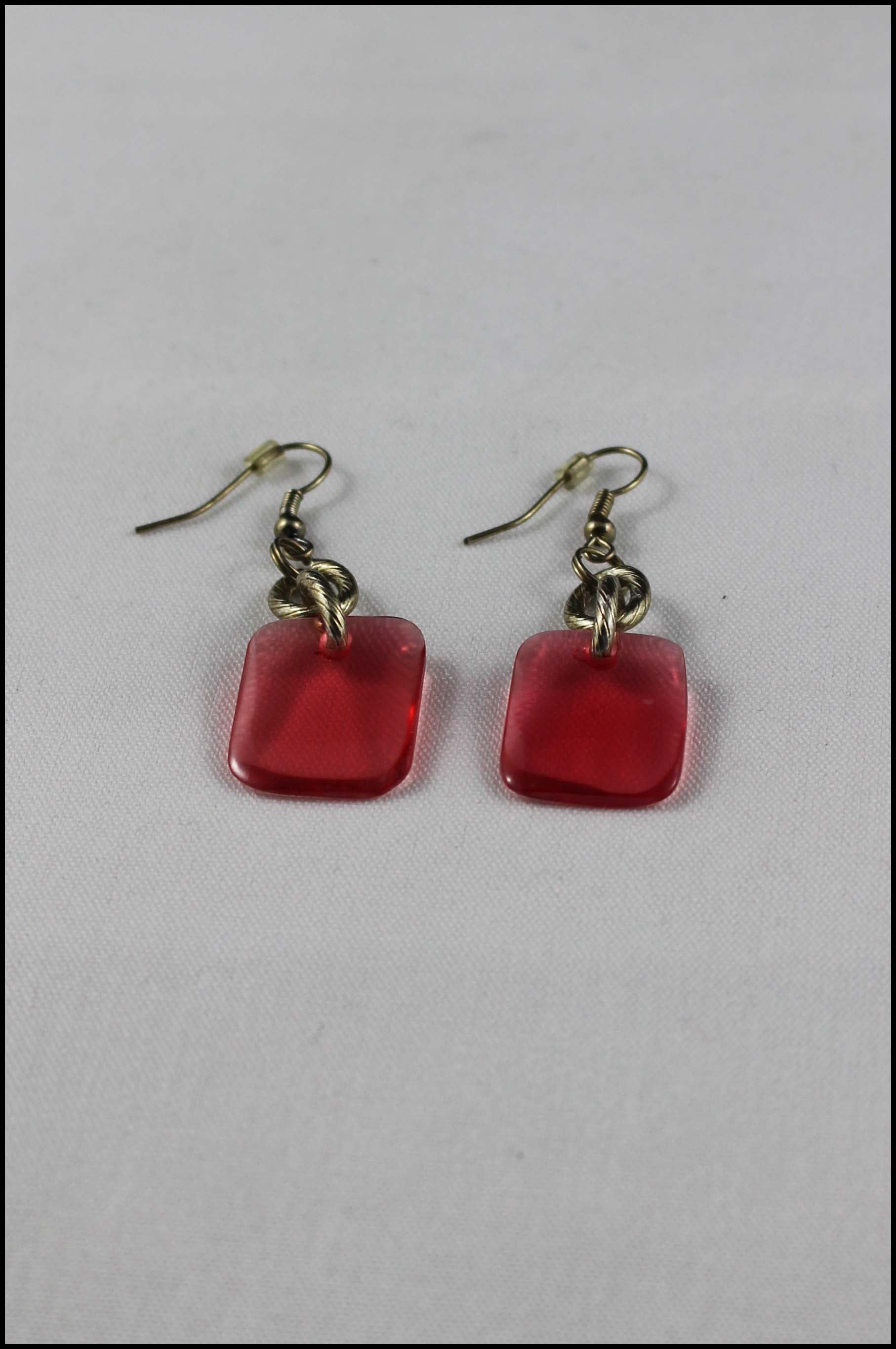 Smooth Rectangle Translucent Drop Earrings