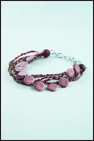 Layered Pink Bohemian Bracelet