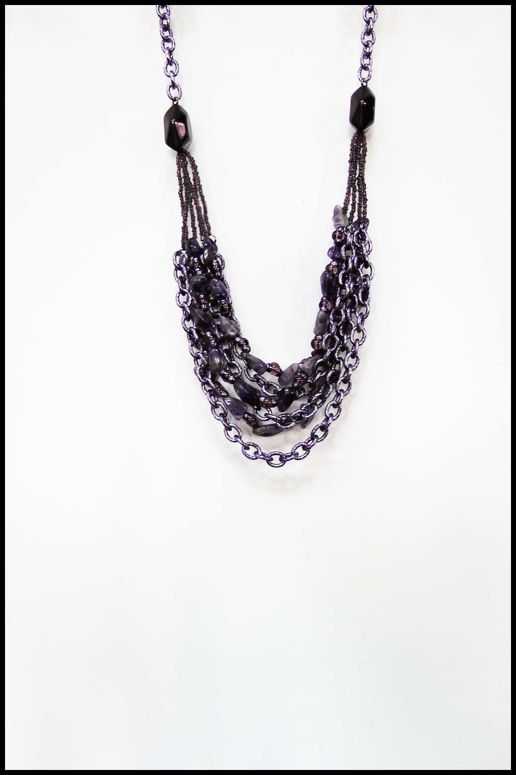 Layered Faux Stone Bead Necklace