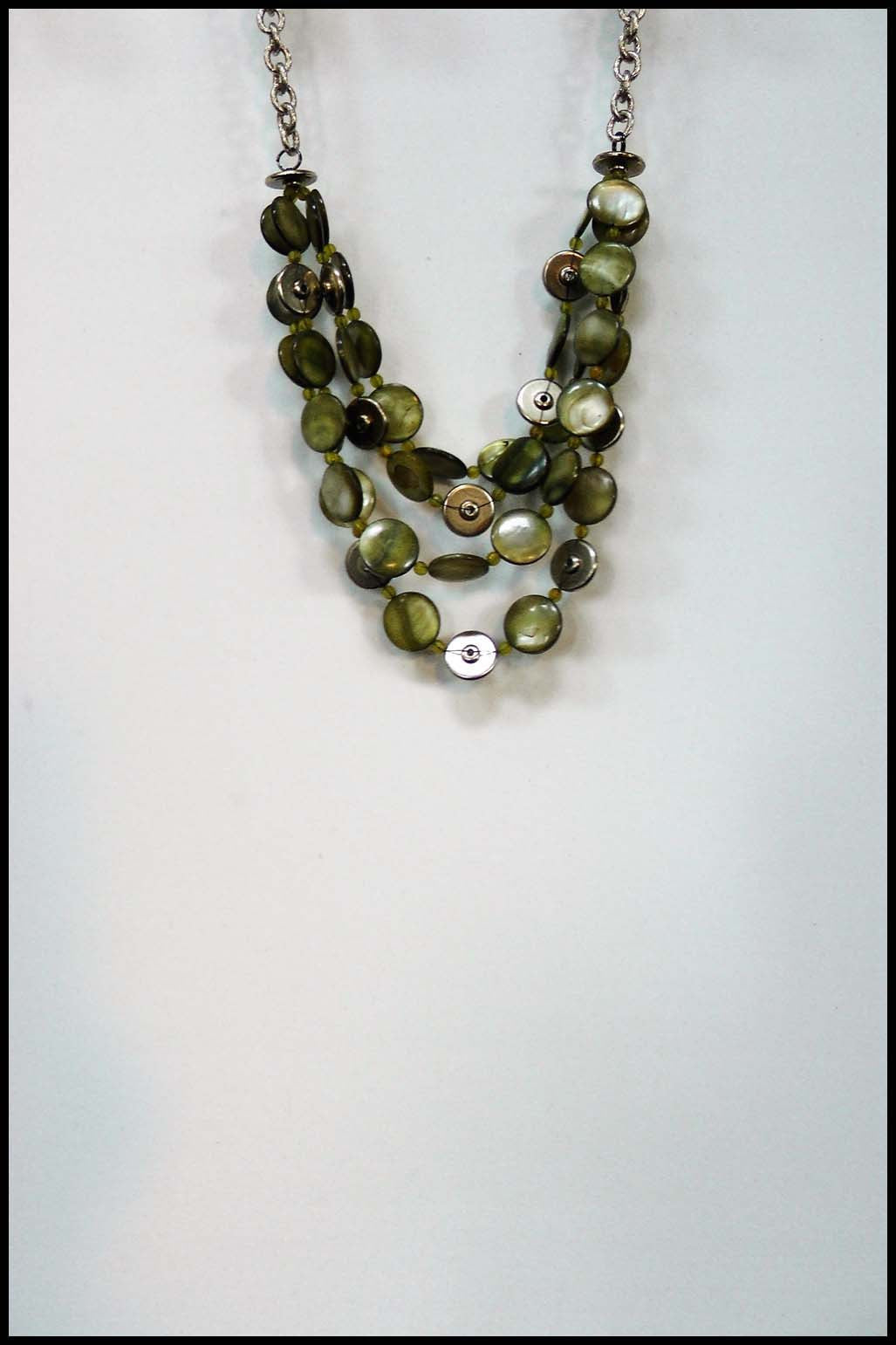 Multi-tiered Button Bead Necklace