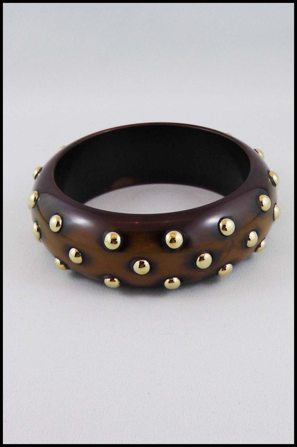 Bangle with Gold Colour Metal Studs