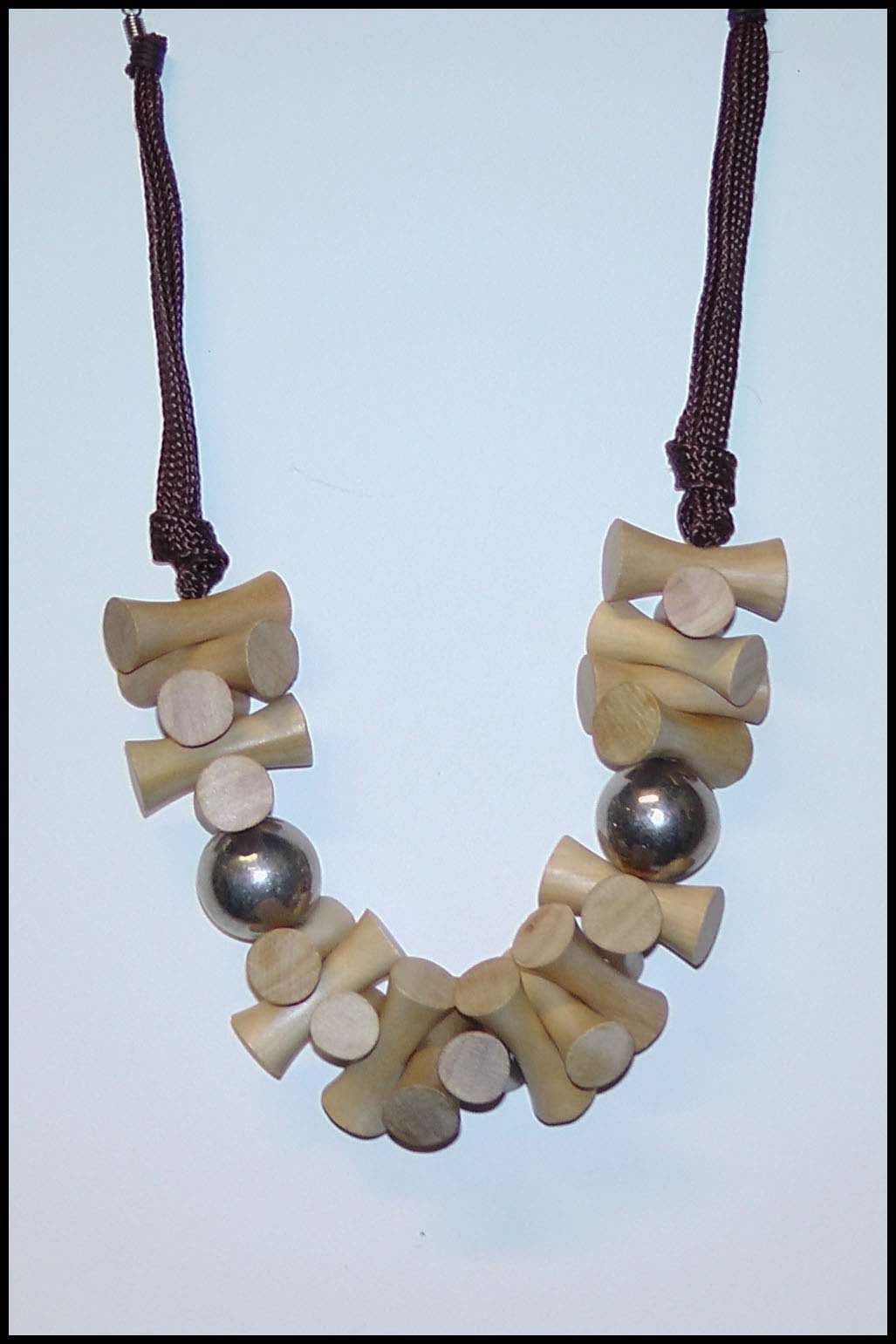 Wood Bead Tribal Inspired Necklace
