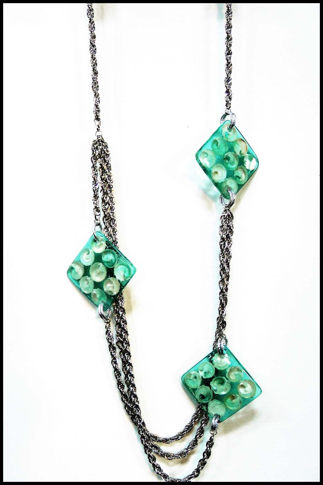 Offset Square Bead Necklace