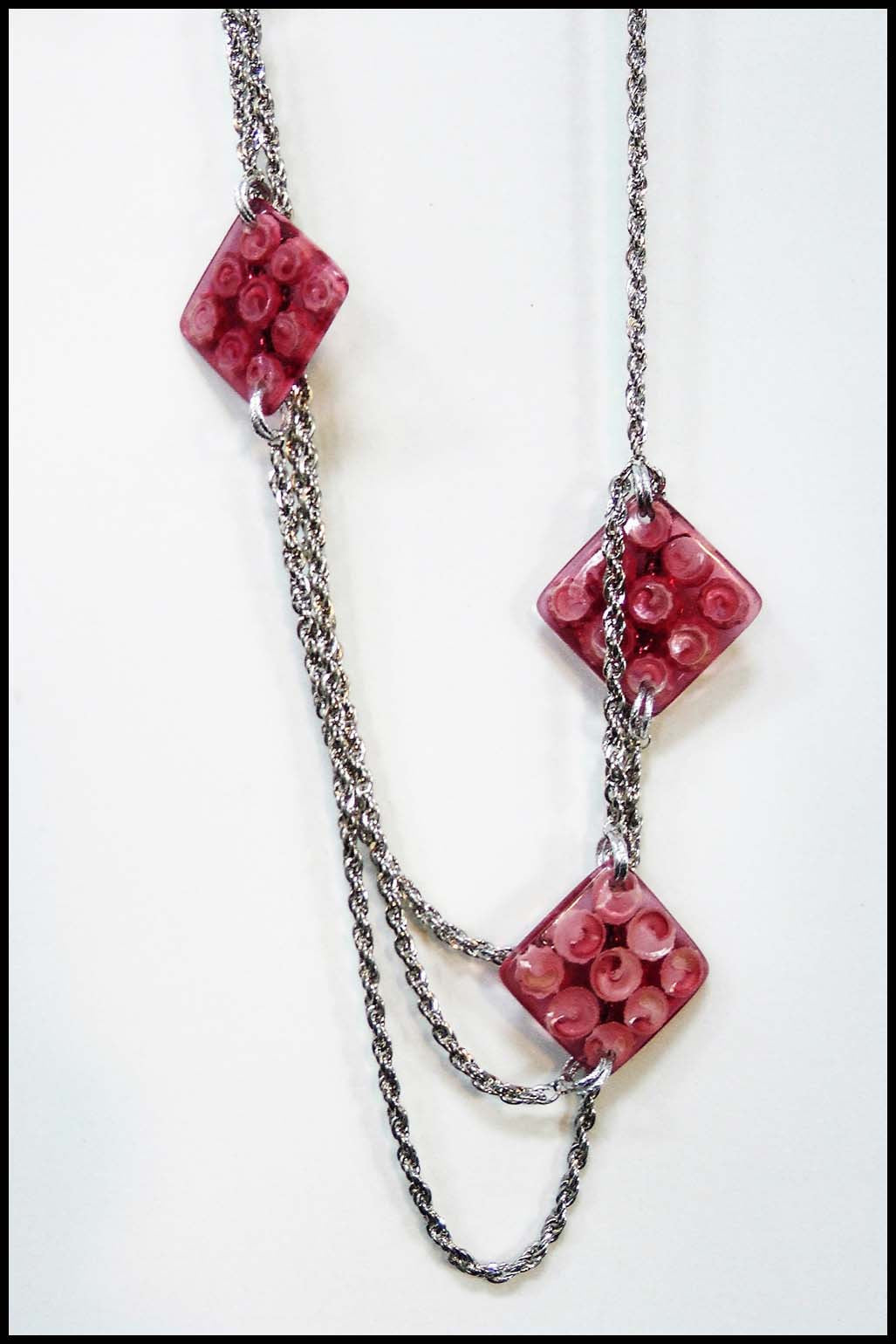 Offset Square Bead Necklace