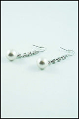 Imitation Pearl and Rhinestone Drop Earrings