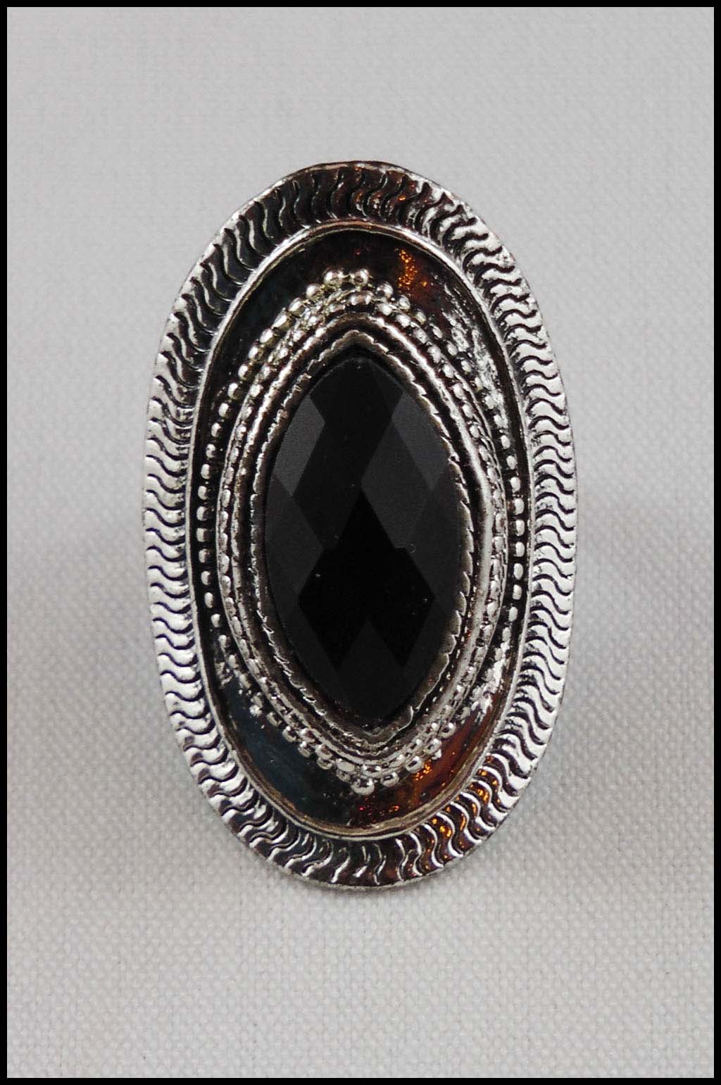 Vintage Ring With Large Black Stone