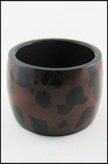 Oversize Giraffe-patterned Wood Bangle Bracelet