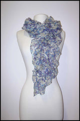 Soft Ruched Tiny Flower Print Scarf
