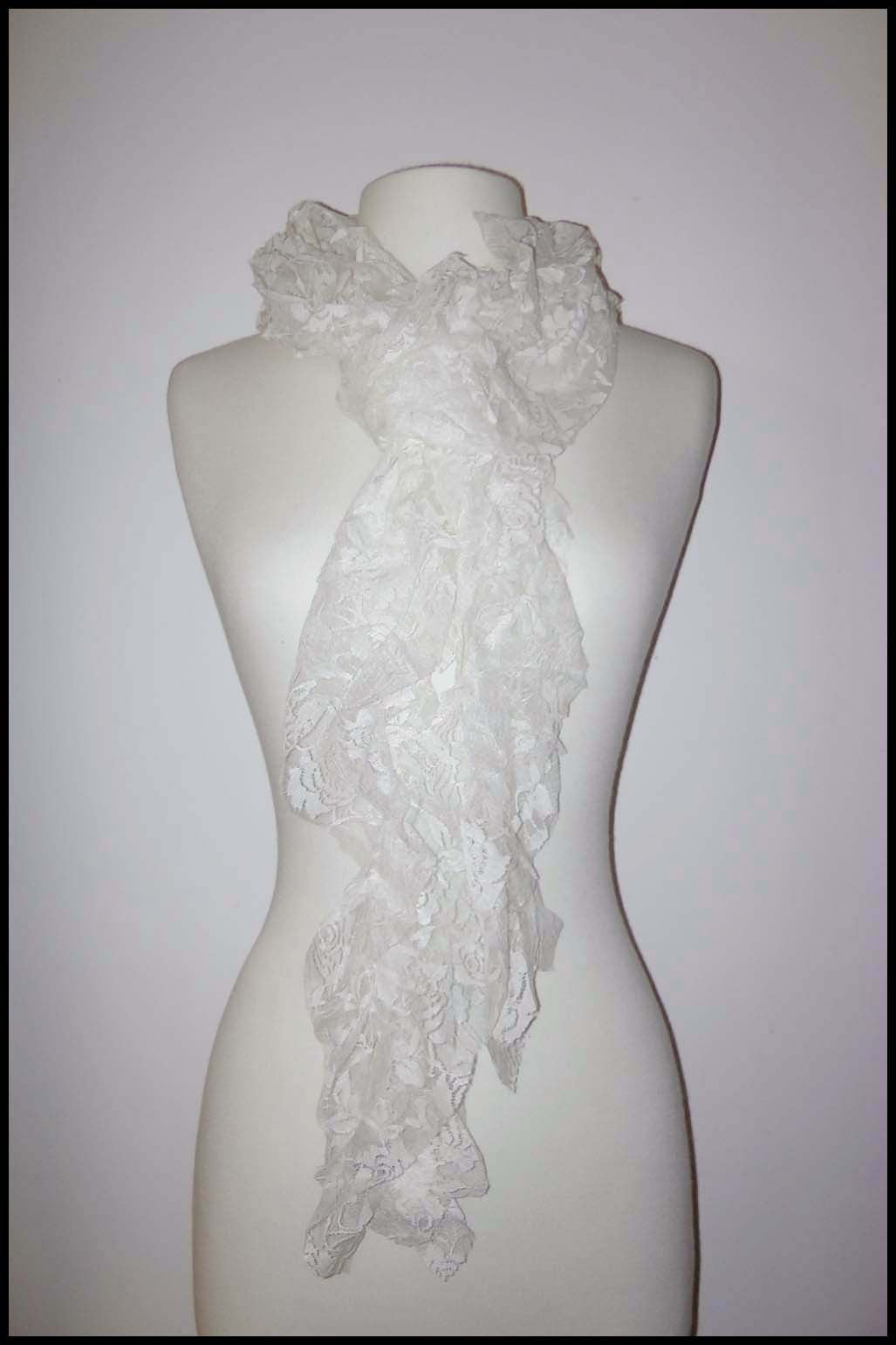 Delicate Skinny Lace Scarf